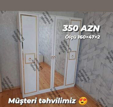 Divan və masa dəstləri: Qarderob, paltar dolabı, Yeni, 4 qapılı, Açılan, Düz dolab, Azərbaycan