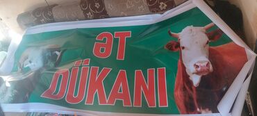 vitrin aksesuarları: Ət dükanına reklam 80eni 2metr uzunu