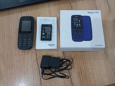 simкарты тариф: Nokia 105 4G, Колдонулган, < 2 ГБ, түсү - Кара, 2 SIM