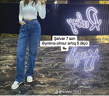 qadin donlari: Qadın şalvarı – S ölçü - Model: yüksək bel, düz/bol kəsim - Rəng — 1
