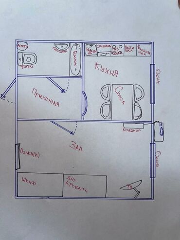 квартиры гост типа: 1 комната, 32 м², Хрущевка, 2 этаж, Евроремонт