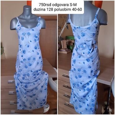 haljinice za mamu i cerku: S (EU 36), bоја - Svetloplava, Drugi stil, Na bretele