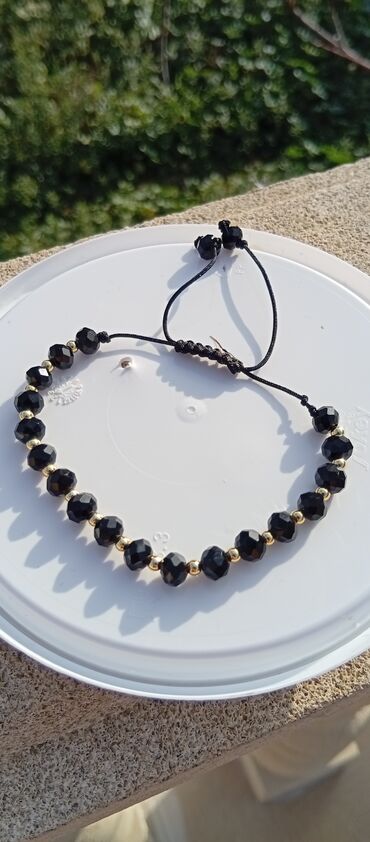 Dini bijuteriyalar: Muncuq və kordonla hazırlanmış əl işi bilərziklər - Material: parlaq — 11