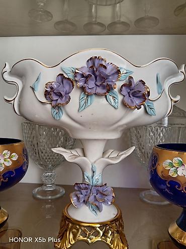 Qab-qacaq və mətbəx ləvazimatları: Porcelan dekorativ meyvə qabı/centerpiece - Material: keyfiyyətli ağ — 4