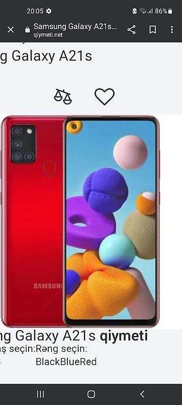 htc wildfire s: Samsung Galaxy A21S, 16 GB, rəng - Qırmızı, Barmaq izi — 1