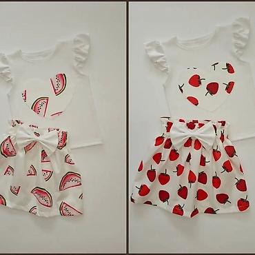 Kompleti: 👗 Cena kompleta (majica + suknja): 2500 din 📏 Veličine: 1, 2, 4, 6, 8 — 11