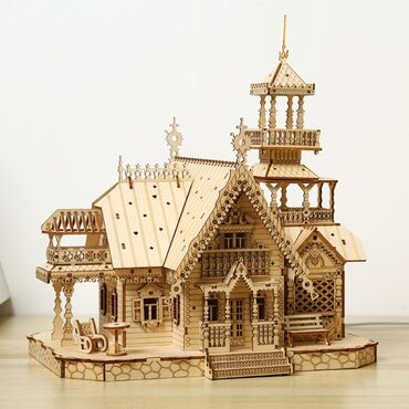 катана из дерева: Деревянный домик-конструктор "Villa" 267 элементов Размер: 22,6 ×