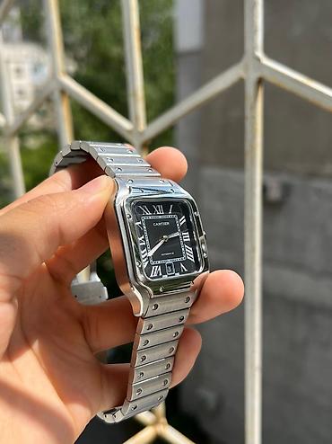 iphone whatch: Cartier santos черный новый Стальной корпус Механические с — 4