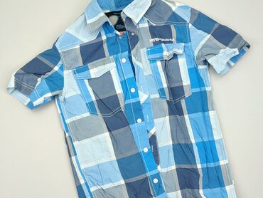 Koszule: Koszula 12 lat, stan - Zadowalający, wzór - Kratka, kolor - Niebieski
