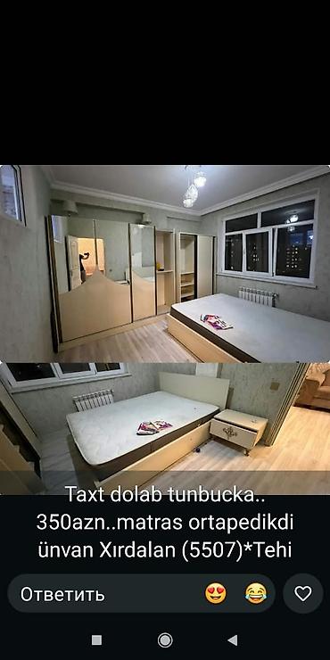 Məhsul sökülmüş formadadır. böyük dolab və yataq daxildir