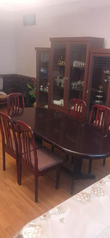 malaziya masa ve oturacaq: Для гостиной, Б/у, Раскладной, Круглый стол, 5 стульев, Малайзия