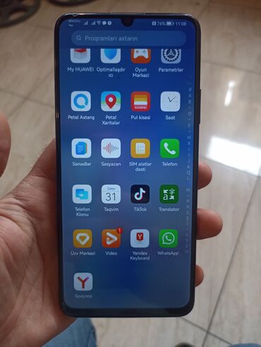 samsung işlənmiş telefonlar: Huawei Nova Y70, 128 GB, rəng - Qara, Sensor, Barmaq izi, İki sim kartlı