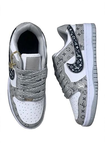 tn grape: Sneakers patike – sivi i beli tonovi sa monogram uzorkom - Materijal — 1