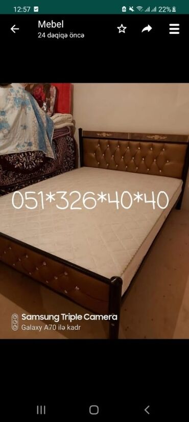 Çarpayılar: Yeni, İkinəfərlik çarpayı, Bazasız, Matras ilə, Siyirməsiz, Azərbaycan — 27