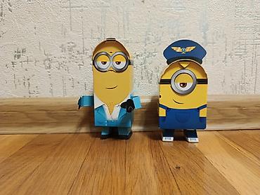 Oyuncaq fiqurlar: Minions mövzulu kağız/karton fiqurlar dəsti - Dəstdə 2 ədəd Minion — 1