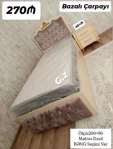 gence kravatlar: Bazalı çarpayı – ölçü: 200×90 sm. - Matras daxildir. - Rəng seçimi — 1