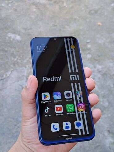 bərdə telefon: Xiaomi Redmi Note 8, 64 GB, rəng - Göy, 
 Sensor, Barmaq izi, İki sim kartlı