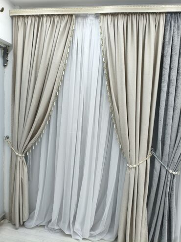 Шторы и занавески: Комплект штор, Велюр, С тюлем в комплекте, Готовое изделие, Для спальни — 20