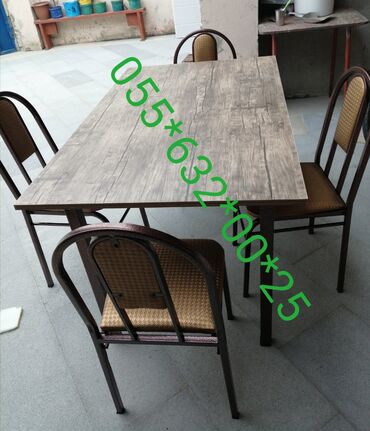 Masa və oturacaq dəstləri: Mətbəx üçün, Yeni, Açılmayan, Kvadrat masa — 16