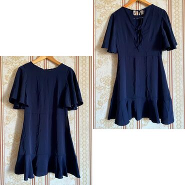 темно синий куртка: Вечернее платье, Коктейльное, Короткая модель, M (EU 38)