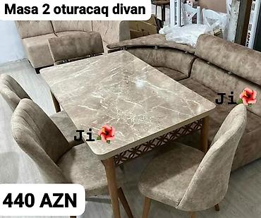 metbext divan: Turkiye istehsali. ✅Metbex masa desti Masa 2 oturacaq+divan Masa — 3
