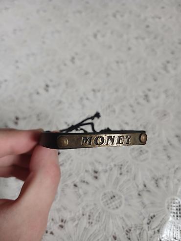 bag bicagi: Kişi üçün qolbaq - Material: qara dəri qayış və antik tonda metal — 1