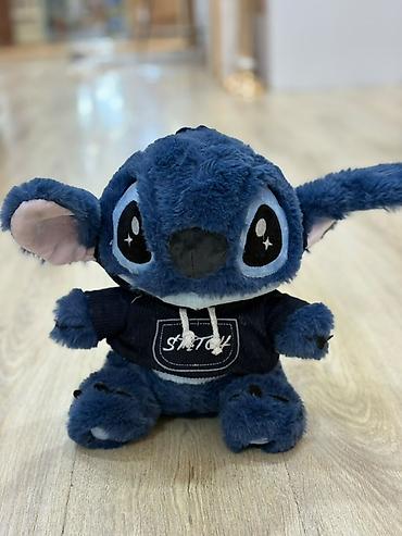 Stitch plyuş oyuncaq – kapüşonlu sviterli - Sevimli mavi Stitch
