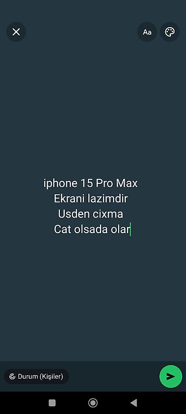 ayfon ekranı: Məhsul: iPhone 15 Pro Max üçün ekran (displey) Təsvir: - iPhone 15 — 1