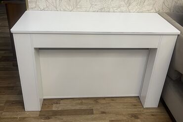 железнодорожный стол: Трансформер үстөлү Зал үчүн, Жайылуучу стол, Узундугу, см: 100–120 см, түсү - Ак