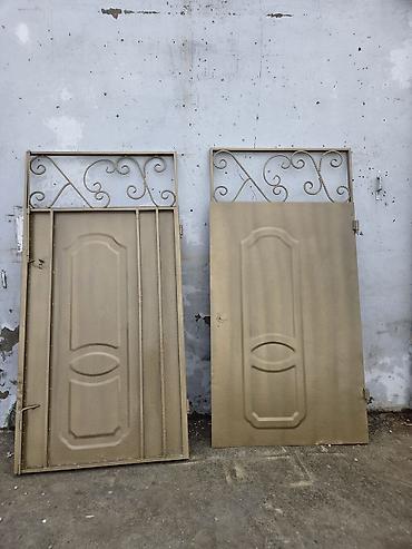 qapi demir qapi seyf qapi: Metall qapı dəsti – dekorativ şəbəkəli üst hissə ilə - Material: tam — 1