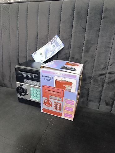 Pul yeşiyi, kassa altları: Uşaq üçün elektron pul yığan seyf – Number Bank - Sikkə və kağız — 3