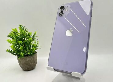 Apple iPhone: IPhone 11, Б/у, 128 ГБ, Deep Purple, Защитное стекло, Чехол, Кабель, 75 %