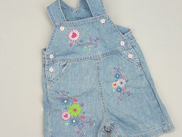 letnia sukienka w paski z koronką: Dungarees, 6-9 months, condition - Good