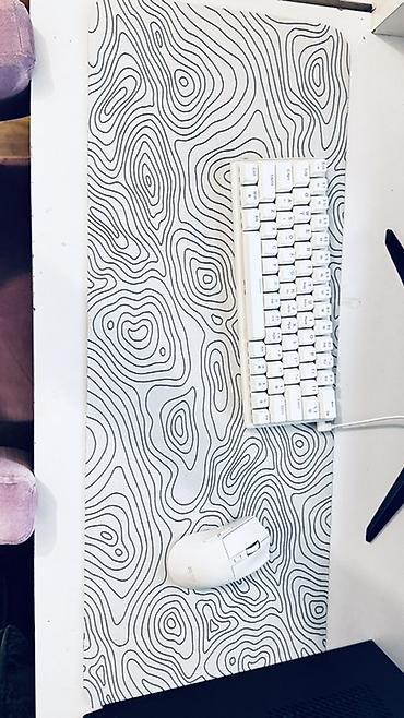 Ofis ləvazimatları: Böyük ölçülü masaüstü mousepad - Rəng/Naqiş: Ağ fon üzərində kontur — 4