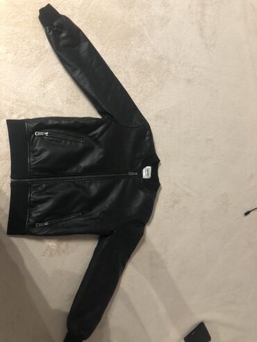 кожаный тренч: Куртка-бомбер для детей Futurino Fashion, размер 140. - Цвет: чёрный