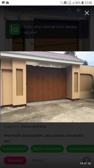 Jalüz qapılar: Avtomatik jaluz qapilar, qaraj qapilari, senaye qapilari, fotosel -da lalafo.az — 14 Jalüz qapılar: Avtomatik jaluz qapilar, qaraj qapilari, senaye qapilari, fotosel — 14