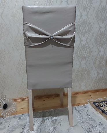 suni guler: Yemək otağı üçün zərif stul - Material: yumşaq süni dəri üzlük - — 2