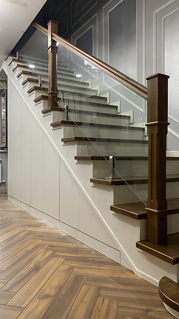 Деревянные лестницы: Лестница на заказ,материал карагач, дуб фанера шпонированные и — 27