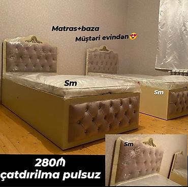bazalı: Matraslı bazalı tək nəfərlik çarpayı dəsti. Dəstə matras və geniş — 2