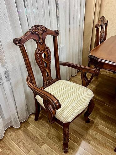 ikinci el stol stul satışı: Masa desti qonaq otağı mebeli 10 stullar işlənmiş — 2