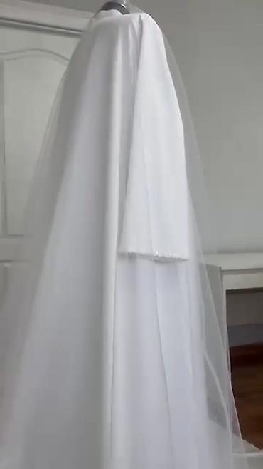 Свадебные платья: Белое свадебное платье-абайя с накидкой - Цвет: чистый белый - — 9