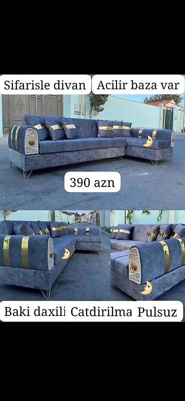 Divanlar: *Yeni Gözəl görünüşlü künc divanlar 370 azn* Ölçü 2.50×1.50 Açılan — 2