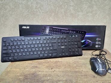 Клавиатура, Asus, Мембрандык, Зымдуу туташтыруу, Өлчөмү: 100%