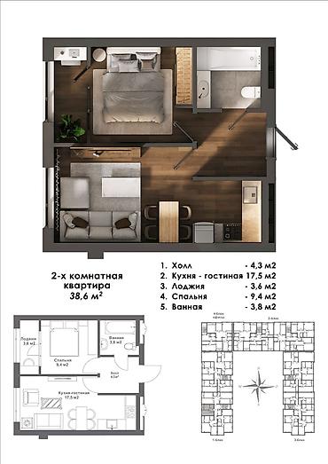 Новостройки от застройщика: Строится, Элитка, Студия, 39 м² — 20
