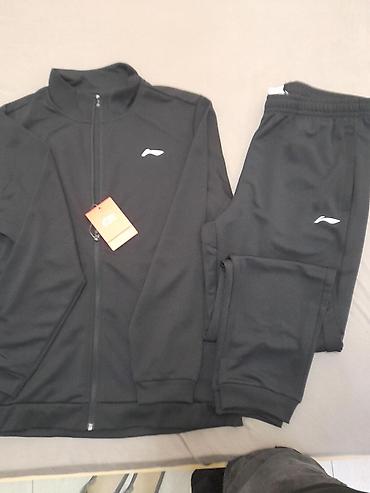 мужской спорт костюм: Мужской спортивный костюм, 3XL, Lining, Новый, цвет - Черный, Бесплатная доставка — 3