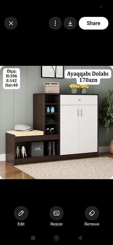 Ayaqqabı dolabı – giriş və dəhliz üçün funksional mebel. Ölçüləri: - lalafo.az -da Ayaqqabı dolabı – giriş və dəhliz üçün funksional mebel. Ölçüləri: -