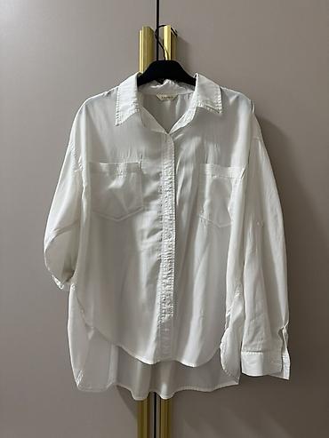 Айымдардын кийими: Блузка, Классикалык модель, Пахта, Solid print — 1
