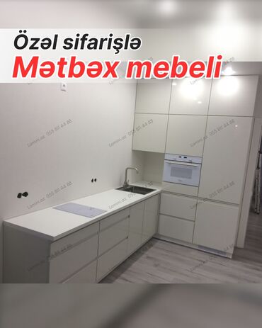 ремонт кухни в хрущевке: Özəl sifarişlə hazırlanmış müasir mətbəx mebeli - Minimalist, parlaq