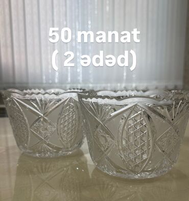 Digər süfrə qabları: Kasalar, 2 ədədli dəst, Xrustal