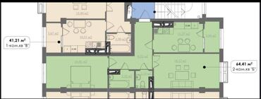суточная квартира политех: 2 комнаты, 65 м², Элитка, 2 этаж, ПСО (под самоотделку)